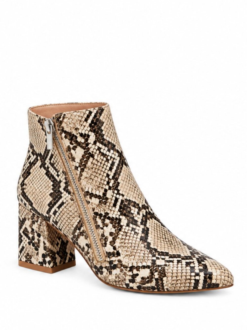 Steve Madden Snake Print Pointed-Toe Ankle Boots NWT